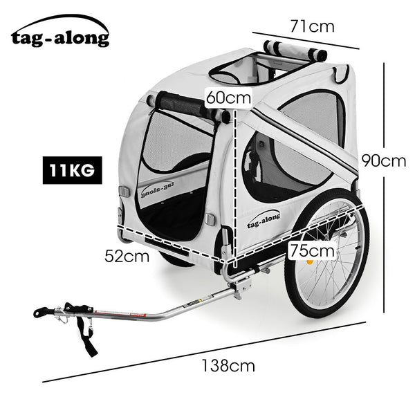 Pet & Cargo Bike Trailer Bicycle Carrier Grey Trailers