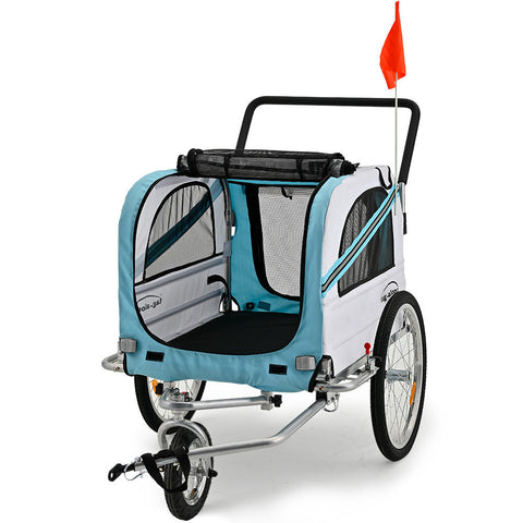 Pet & Cargo Jogger Bike Trailer Pull Behind Bicycle Carrier Stroller Blue Trailers