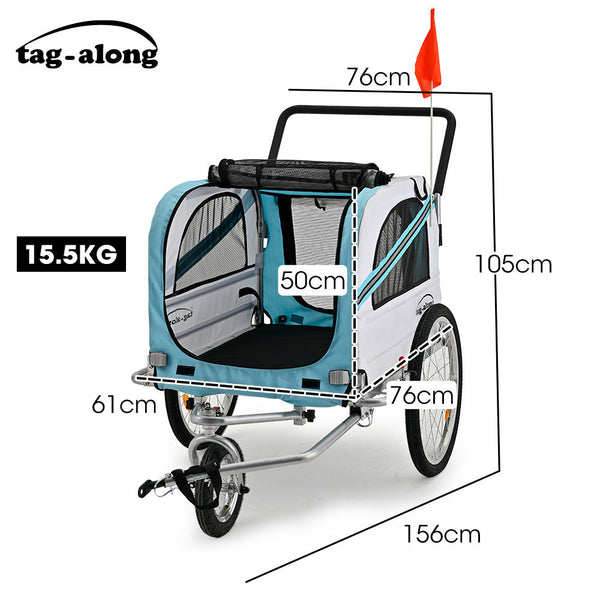Pet & Cargo Jogger Bike Trailer Pull Behind Bicycle Carrier Stroller Blue Trailers