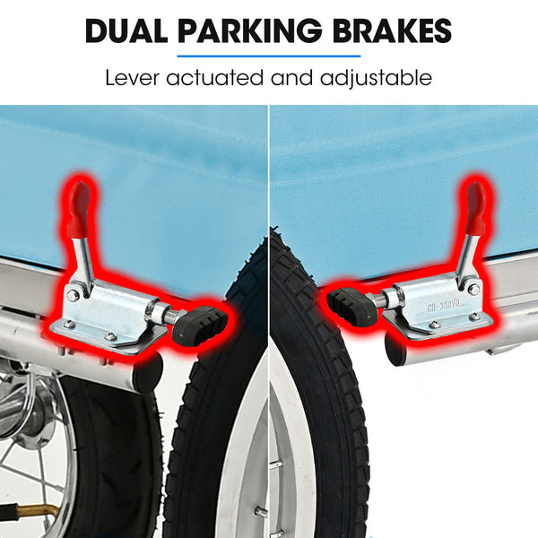 Pet & Cargo Jogger Bike Trailer Pull Behind Bicycle Carrier Stroller Blue Trailers