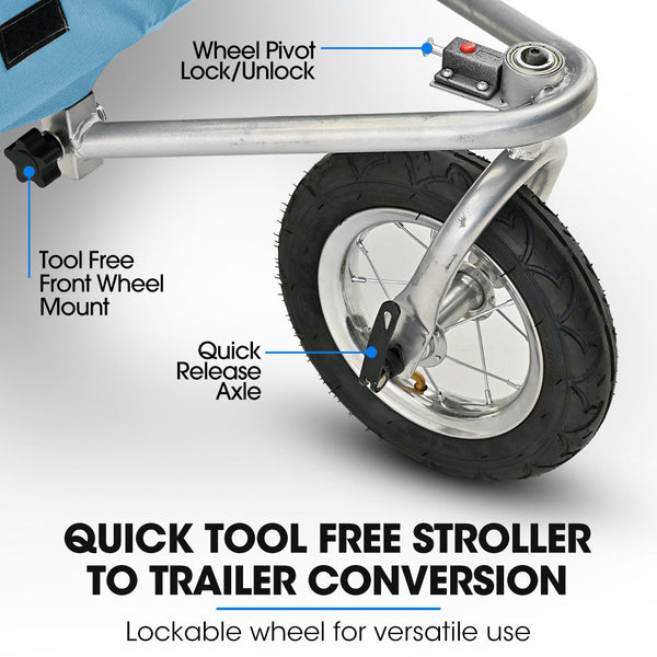 Pet & Cargo Jogger Bike Trailer Pull Behind Bicycle Carrier Stroller Blue Trailers