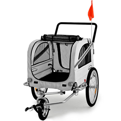 Pet & Cargo Jogger Bike Trailer Pull Behind Bicycle Carrier Stroller Grey Trailers