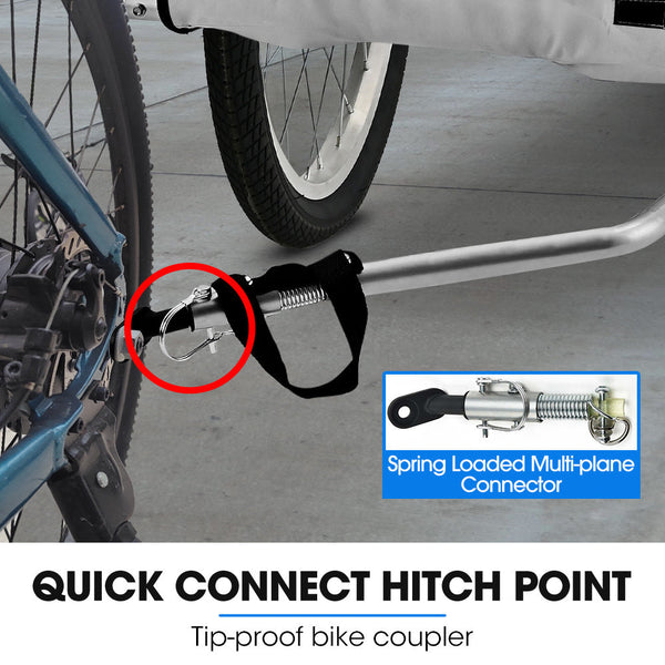 Pet & Cargo Jogger Bike Trailer Pull Behind Bicycle Carrier Stroller Grey Trailers