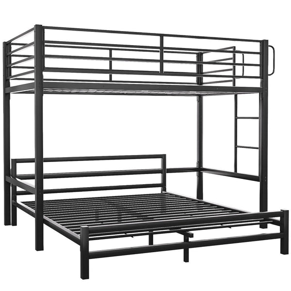 Kingston Slumber Single Loft Bed And Double Underbed Multifunctional Space Saving With Fixed Ladder Matte Dark Grey Single Bed Frames
