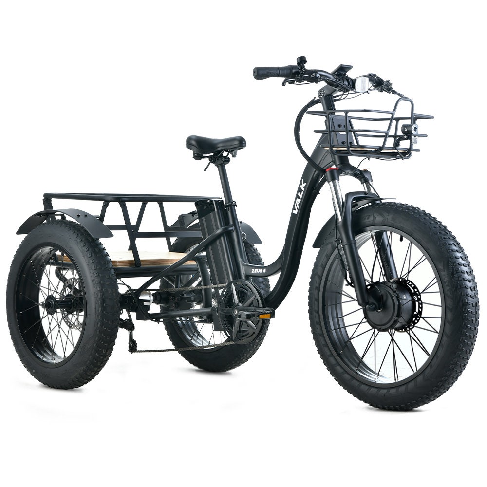 Electric Fat Tyre Tricycle 500W Throttle Hydraulic Disc Brakes Alloy Frame Suspension Black Electric Bicycles