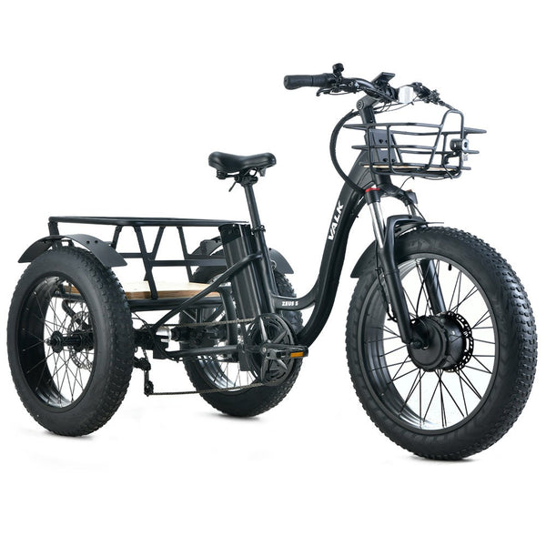 Electric Fat Tyre Tricycle 500W Throttle Hydraulic Disc Brakes Alloy Frame Suspension Black Electric Bicycles