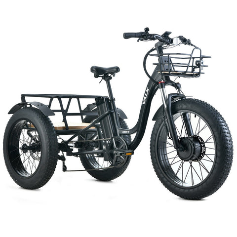 Electric Fat Tyre Tricycle 500W Throttle Hydraulic Disc Brakes Alloy Frame Suspension Black Electric Bicycles