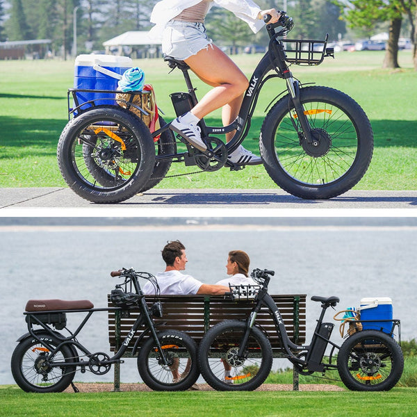 Electric Fat Tyre Tricycle 500W Throttle Hydraulic Disc Brakes Alloy Frame Suspension Black Electric Bicycles