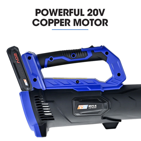 Powerblade Bw4 20V Cordless Electric Leaf Blower Kit With Battery And Fast Charger Leaf Blowers
