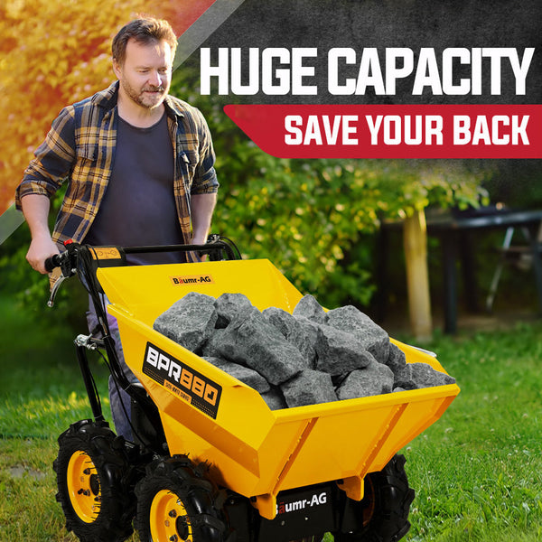 Baumr Ag Power Wheelbarrow Motorized Mini Petrol Powered Barrow Self Dump Wheelbarrows Carts Wagons