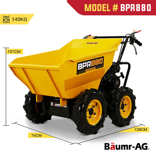 Baumr Ag Power Wheelbarrow Motorized Mini Petrol Powered Barrow Self Dump Wheelbarrows Carts Wagons