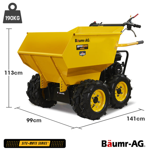Baumr Ag 6 Wheel Motorised Wheelbarrow Dumper Briggs & Stratton Cr950 Petrol Engine 500Kg Capacity Wheelbarrows Carts Wagons