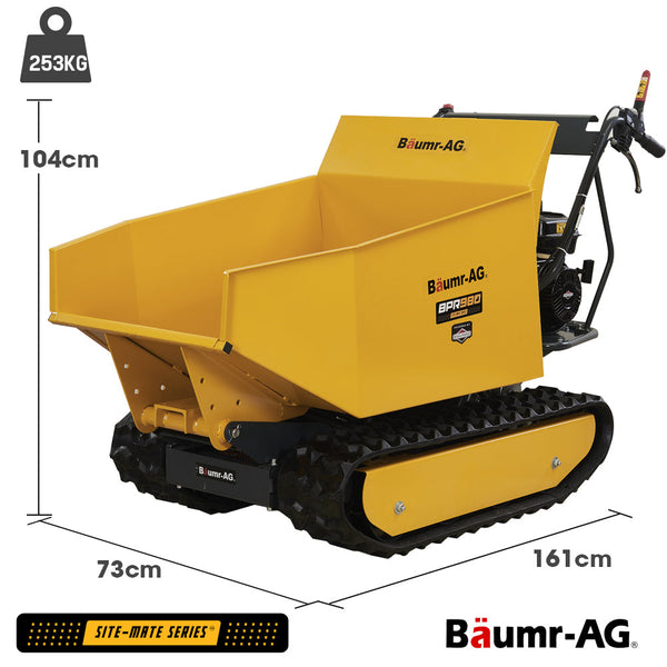 Baumr Ag Motorised Tracked Wheelbarrow Dumper Briggs & Stratton Cr950 Petrol Engine 500Kg Capacity Wheelbarrows Carts Wagons