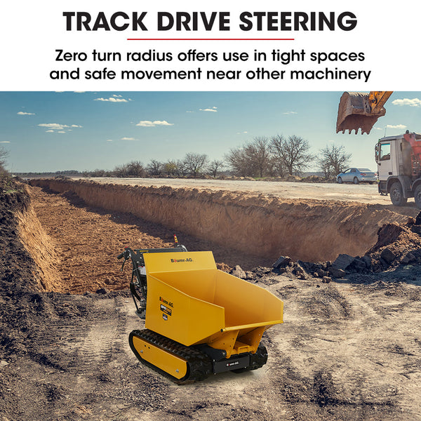 Baumr Ag Motorised Tracked Wheelbarrow Dumper Briggs & Stratton Cr950 Petrol Engine 500Kg Capacity Wheelbarrows Carts Wagons