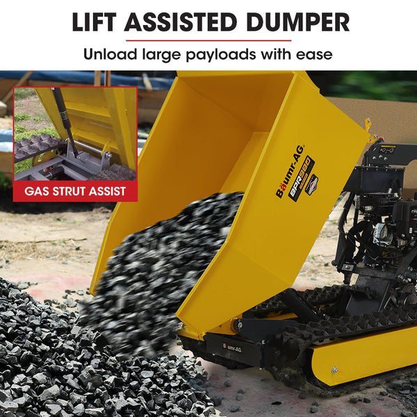 Baumr Ag Motorised Tracked Wheelbarrow Dumper Briggs & Stratton Cr950 Petrol Engine 500Kg Capacity Wheelbarrows Carts Wagons
