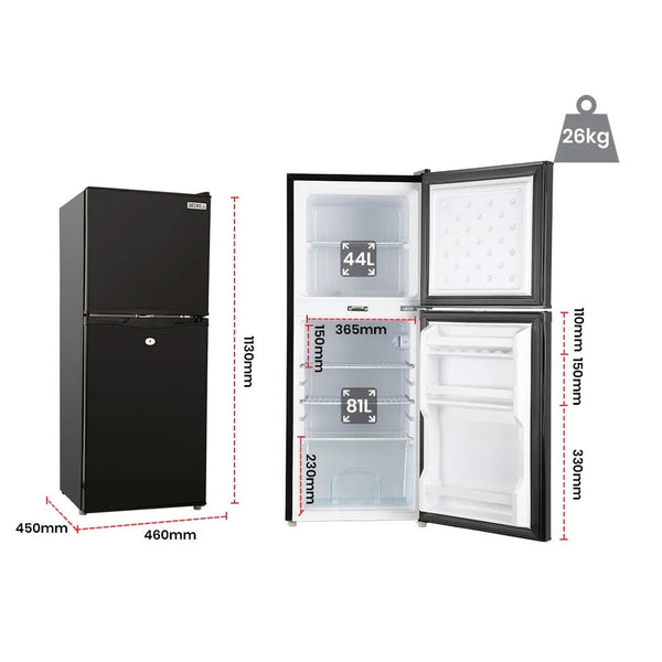 125L Upright Fridge 12V/24V For Motorhome Black Portable Fridges