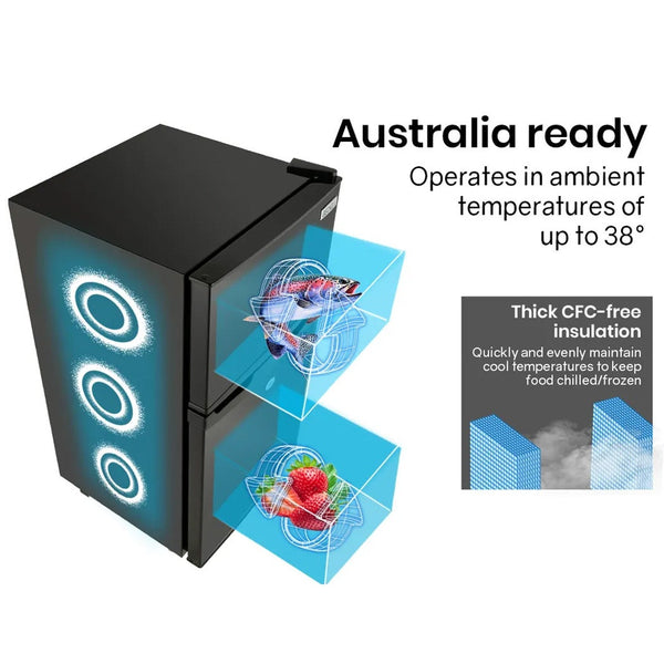 125L Upright Fridge 12V/24V For Motorhome Black Portable Fridges