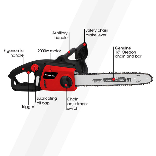Baumr Ag 2000W Electric Chainsaw 16 Inch Oregon Bar And Chainsaws