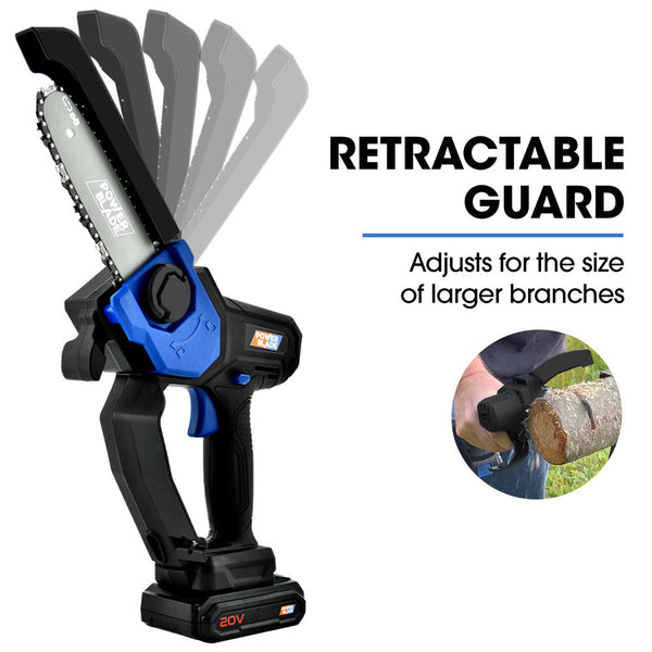 Powerblade Sw6 20V Cordless Mini Chainsaw Kit Electric Tree Pruner With Battery & Fast Charger Chainsaws