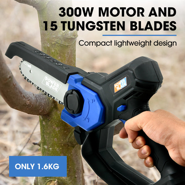 Powerblade Sw7 20V Cordless Convertible Mini Chainsaw Pole Saw Kit Telescopic Electric Tree Pruner With Lithium Battery & Fast Charger Chainsaws
