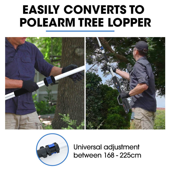 Powerblade Sw7 20V Cordless Convertible Mini Chainsaw Pole Saw Kit Telescopic Electric Tree Pruner With Lithium Battery & Fast Charger Chainsaws