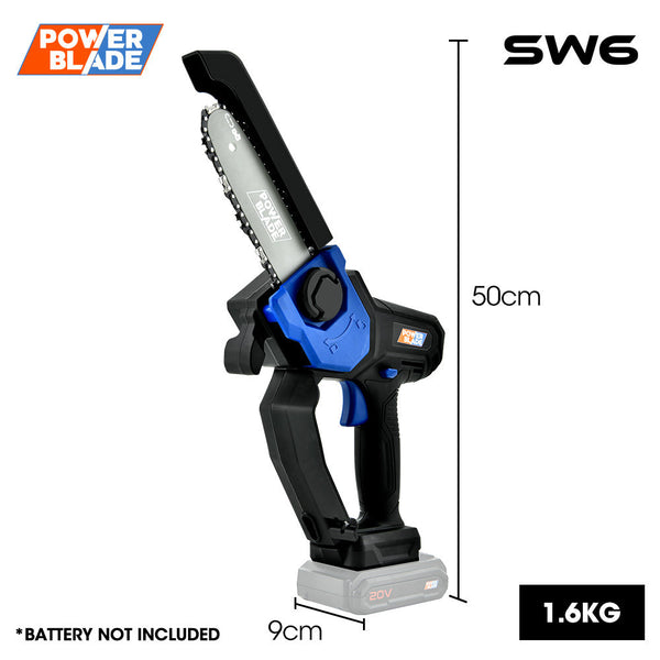 Powerblade Sw6 20V Cordless Mini Chainsaw Skin Only Electric Battery Powered Tree Pruner Chainsaws