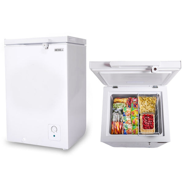 Gecko 100L Chest Freezer 12V/24V/240V For Motorhome And White Mini Fridges
