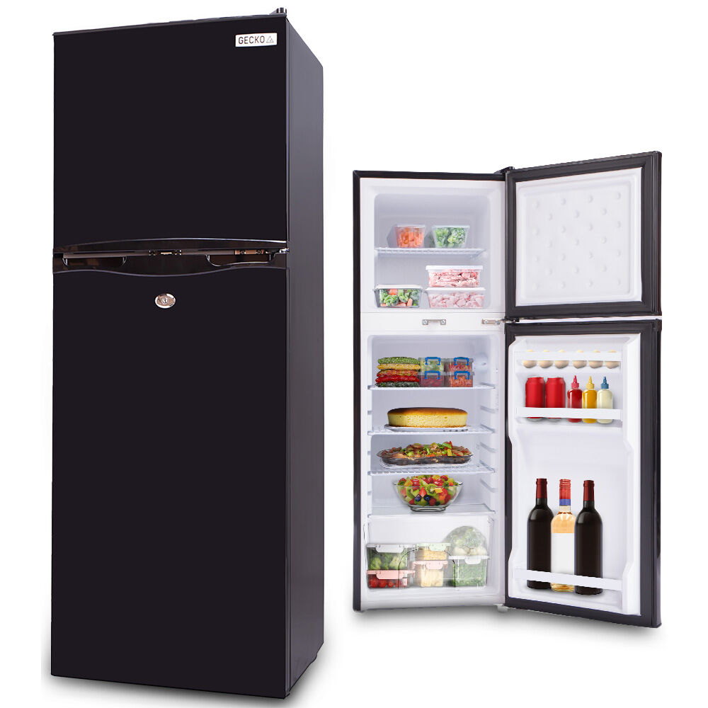 142L Upright Portable Fridge Freezer 12V/24V For Motorhome And Caravan Black Portable Fridges