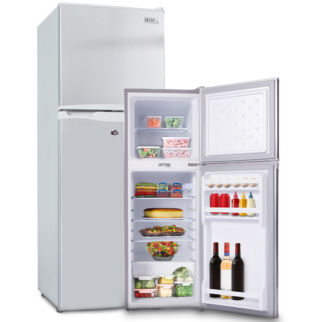 142L Upright Portable Fridge Freezer 12V/24V For Motorhome And Caravan Silver Portable Fridges