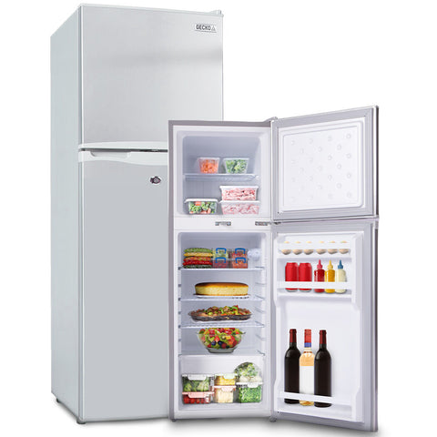 142L Upright Portable Fridge Freezer 12V/24V For Motorhome And Caravan Silver Portable Fridges