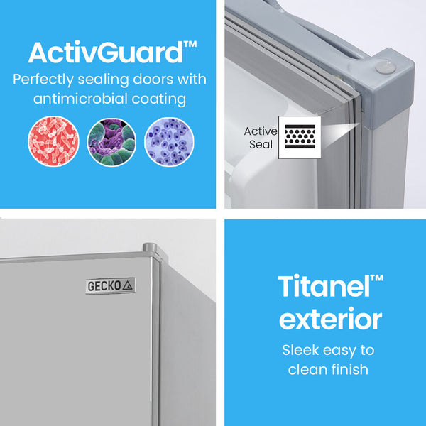 142L Upright Portable Fridge Freezer 12V/24V For Motorhome And Caravan Silver Portable Fridges