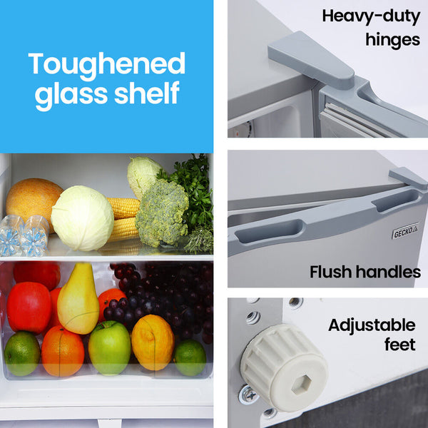 142L Upright Portable Fridge Freezer 12V/24V For Motorhome And Caravan Silver Portable Fridges