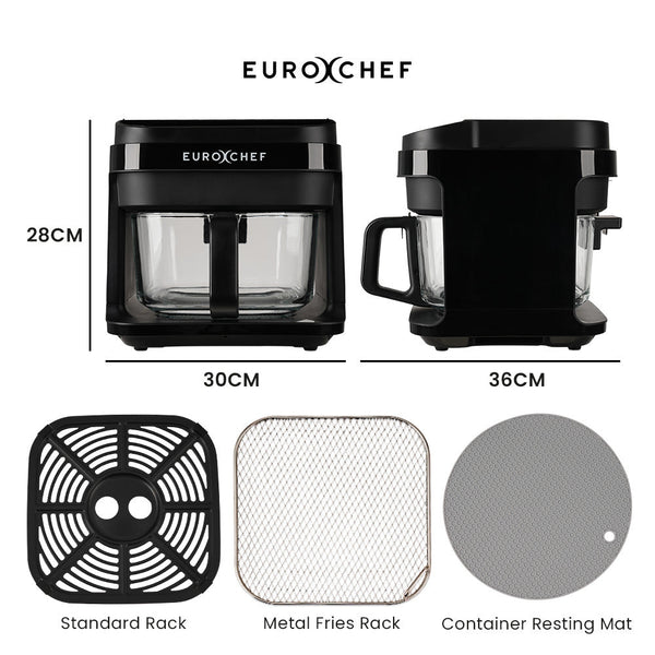 6.5L Air Fryer Electric Digital Airfryer With Glass Container Black Air Fryers