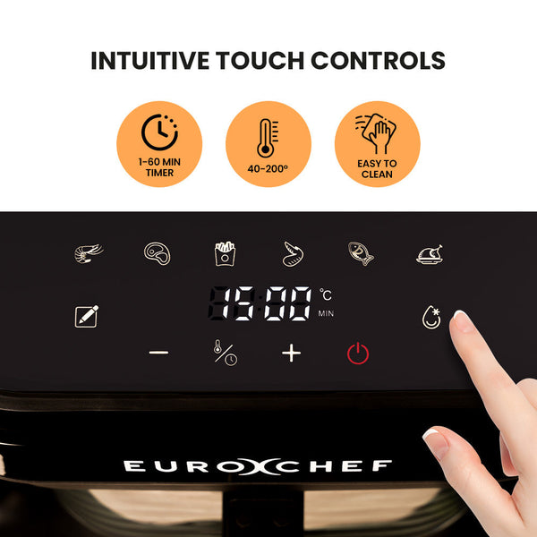 6.5L Air Fryer Electric Digital Airfryer With Glass Container Black Air Fryers