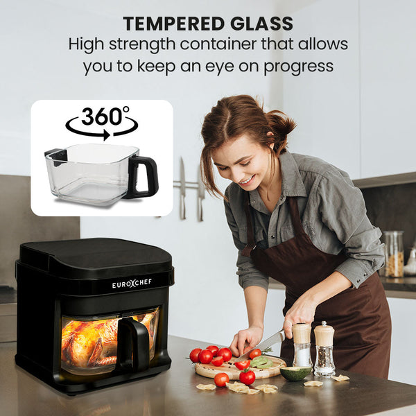 6.5L Air Fryer Electric Digital Airfryer With Glass Container Black Air Fryers