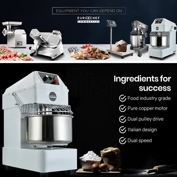 20L Spiral Dough Mixer Commercial Machine Bakery Kneader Litre Small Countertop Mixers