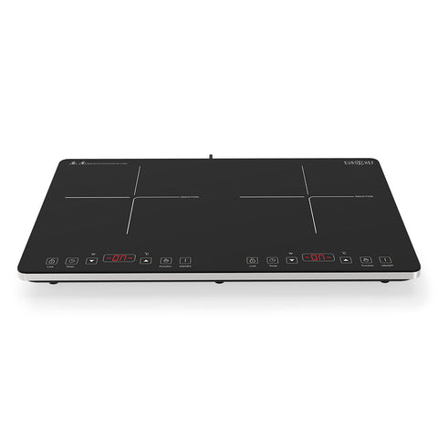 Double Induction Cooktop 9 Heat Levels Fast Electric Portable Cooker Touch Controls 10A Power Plug Cooktops