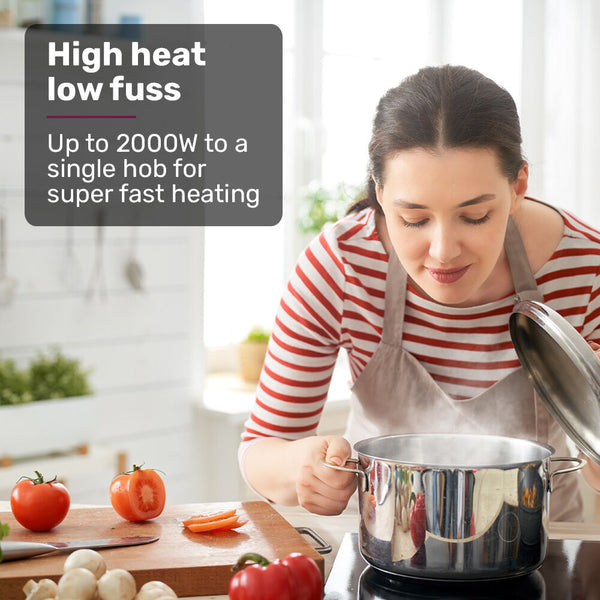Double Induction Cooktop 9 Heat Levels Fast Electric Portable Cooker Touch Controls 10A Power Plug Cooktops