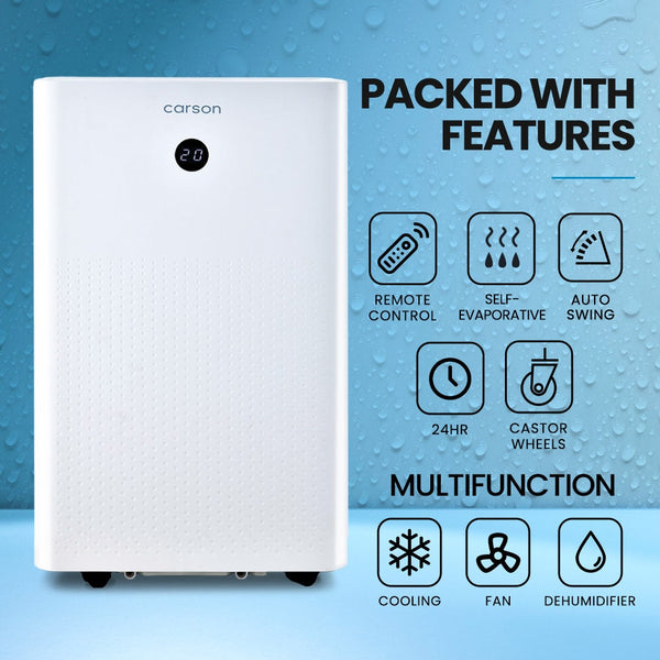 Carson 3.5Kw Portable Air Conditioner With Dehumidifier Mode & Fan Cooler Portable Air Conditioners
