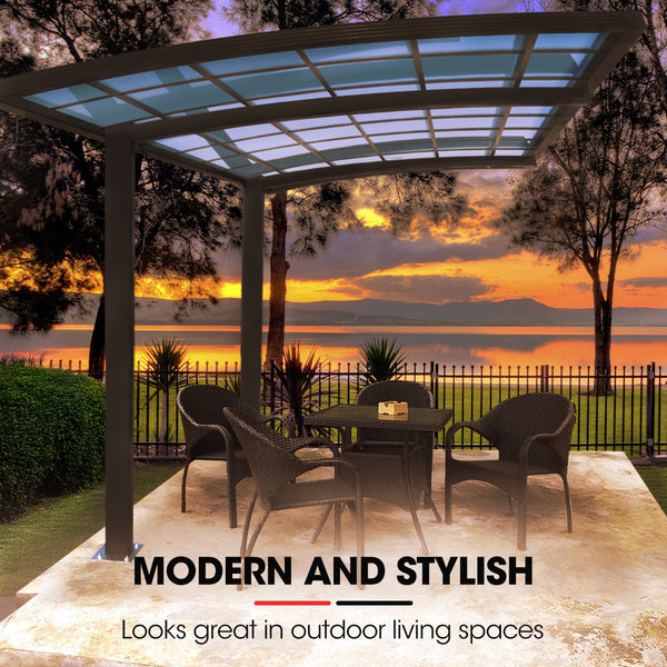 Shade Shield Single Cantilever Carport 3.0M X 5.5M 3.5M Aluminium Alloy Frame Polycarbonate Roof Shelter For Or Outdoor Living Awnings