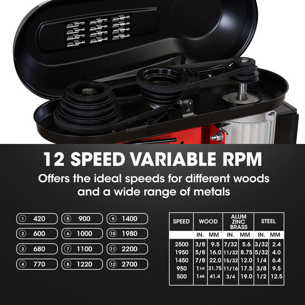 Baumr Ag Dp15 600W 10" Pedestal Bench Drill Press 12 Speeds 16Mm Chuck (Dp15 Ii) Drill Presses