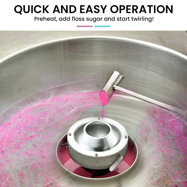 1100W Commercial Fairy Floss Machine Cotton Candy Maker With Bubble Cover Fairy Floss Machines