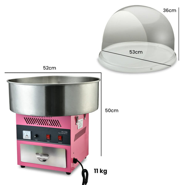1100W Commercial Fairy Floss Machine Cotton Candy Maker With Bubble Cover Fairy Floss Machines