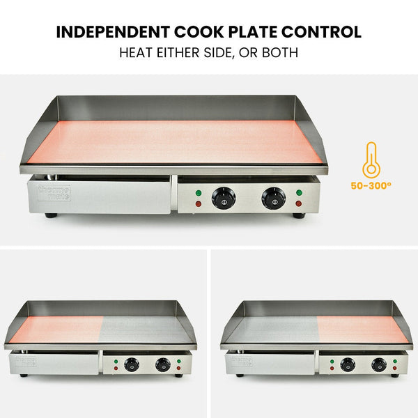 Commercial Electric Griddle Th G05 4400W 73X37cm Flat Cooking Surface Grills & Griddles