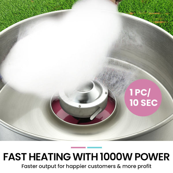 Eurochef 1000W Commercial Cotton Candy Machine Fairy Floss Maker Fairy Floss Machines