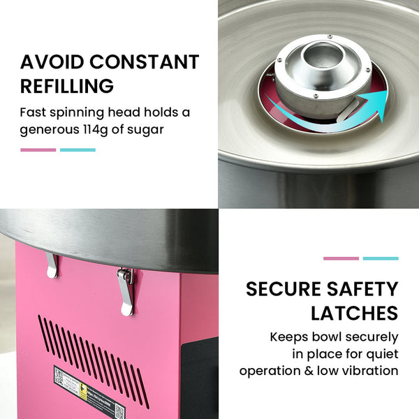 Eurochef 1000W Commercial Cotton Candy Machine Fairy Floss Maker Fairy Floss Machines