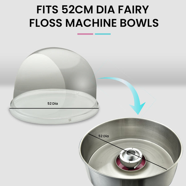 Commercial Fairy Floss Cotton Candy Maker Machine Bubble Cover 52Cm Fairy Floss Machines