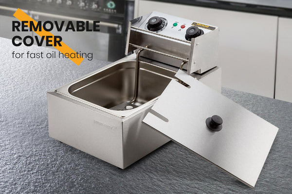 Commercial Electric Deep Fryer Frying Basket Chip Cooker Scoop Deep Fryers