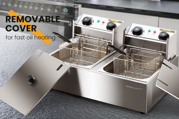 Commercial Electric Deep Fryer Twin Frying Basket Chip Cooker Deep Fryers