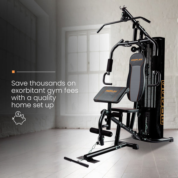 Proflex Multi Station Home Gym Set With 98Lbs Weight Plates M8000 Home Gyms